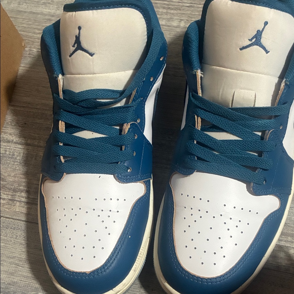 Blue and White Sneakers